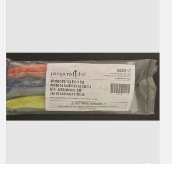 Pampered Chef Kitchen Paring Knife 3-Piece Set NIP 100035 Kitchen Tool Cooking - Picture 3 of 3
